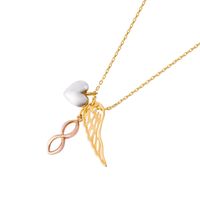 Collar de Oro 18kt Ala Corazon Infinito