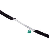 Pulsera de Plata Esterlina 925 Hilo Negro Trebol