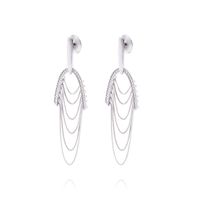 Aros Oro Blanco 18kt Colgantes Cadenas y Diamante de 28 pts