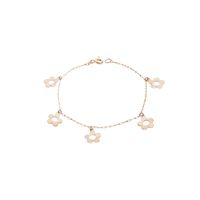 Pulsera en Oro Miel 18kt Margaritas Colgantes