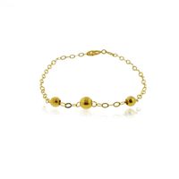 Pulsera de Oro 18kt Tres Esferas Pequeñas