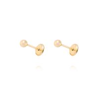 Aros de Oro 9kt Bolita Solida 3mm