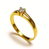 Anillo Oro Amarillo 18Kt Solitario Cuatro Grifas