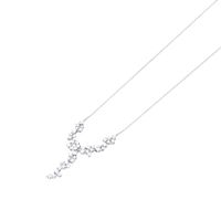 Collar Oro Blanco 18kt Diseño de Diamantes Colgantes 106 Pts