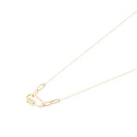 Collar Revestido de Oro 18kt Rectángulo y Círculos Circonita