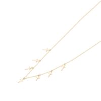 Collar Revestido en Oro 18kt Choker Cruces Colgantes