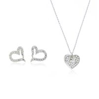 Conjunto Corazones en Rosa Plata Esterlina 925