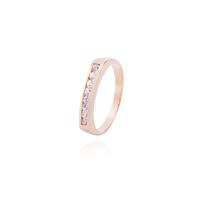 Anillo Oro Miel 18kt Circonitas Riel
