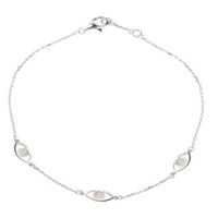 Pulsera Oro Blanco 18kt Diamantes 4 Puntos