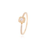Anillo Oro Amarillo 18kt Circonita Central 3MM