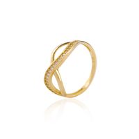 Anillo de Oro 18kt Circon Ondas