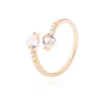 Anillo Revestido en Oro 18kt Tu y Yo con Circones