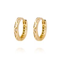 Aros Oro Amarillo 18kt Argollas Circonita Zigzag