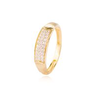 Anillo de Oro 18kt Relieve con Circonitas
