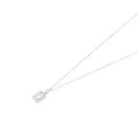Collar de Plata Esterlina 925 Rectangulo Circonita