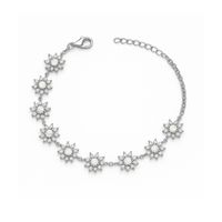 Pulsera de Plata Esterlina 925 Sol de Plata con Circonita