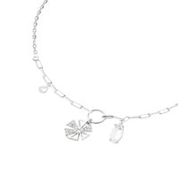 Pulsera Plata Esterlina 925 Anillo Trébol Circonitas