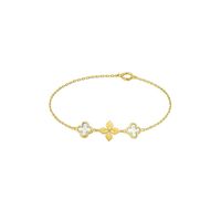 Pulsera Oro Amarillo 18kt Trébol Nacar