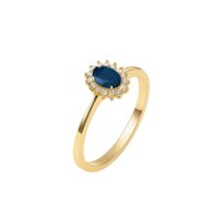Anillo Oro Amarillo 18kt Circonita-Zafiro