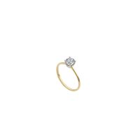 Anillo Oro Amarillo 18kt Solitario Circonita 4 Grifas