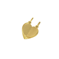 Colgante Oro Miel 18kt Placa Corazón Duo Amor