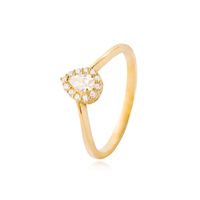 Anillo Compromiso de Oro 18kt Modelo Gota & Circón