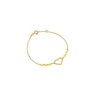 Pulsera Oro Amarillo 18kt Corazones 3x2