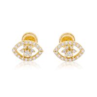 Aros de Oro 18kt Ojo Turco con Circonitas