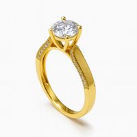 Anillo Oro Amarillo 18Kt Circonita con Engaste Canal