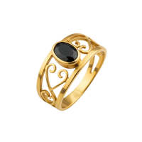 Anillo Oro 18kt Filigrana Oval Circonita