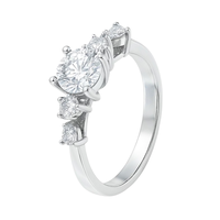 Anillo Oro Blanco 18kt Circonita Central 6 MM