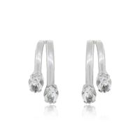 Aros de Plata Esterlina 925 Argollas Doble Circon