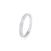 Anillo Oro Blanco 18kt Riel Infinito Circonita