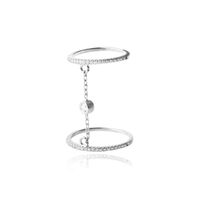 Anillo de Plata Esterlina 925 Cadena Doble