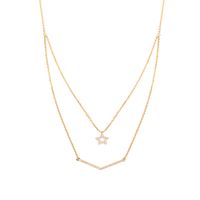 Collar Doble Oro Amarillo 18kt Diamantes 10 Puntos