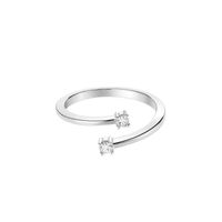 Anillo Oro Blanco 18kt Diamantes 10 Pts Cruzado