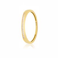 Anillo Compromiso de Oro 18Kt Riel Circonita Simple