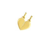 Colgante Oro Miel 18kt Placa Corazón Duo