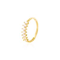 Anillo Oro Amarillo 14kt Tiara Siete Circonitas 2MM