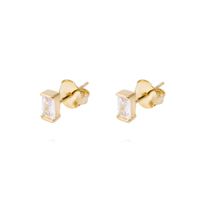 Aros Revestidos en Oro 18kt Rectangular Circonita Pequeño