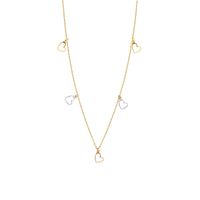 Collar de Oro 18kt  Corazones Tricolor
