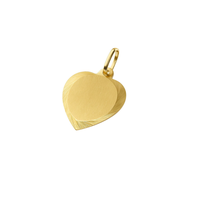 Colgante Oro Miel 18kt Placa Corazón BordeTallado