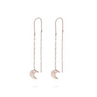 Aros Oro Miel de 18kt Cadena Luna