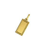 Colgante Oro Miel 18kt Placa Borde Tallado