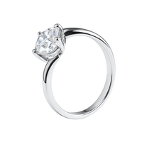 Anillo Oro Blanco 18kt Circonita Central 8MM 4 grifas