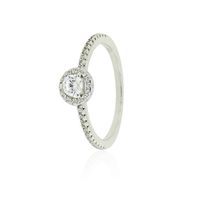 Anillo de Plata Esterlina 925 Solitario Riel Circon