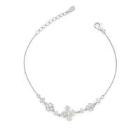 Pulsera de Plata Esterlina 925 Corazón Floral con Circonita
