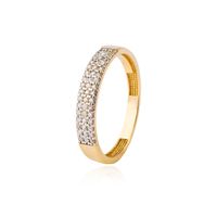 Anillo Compromiso de Oro 18Kt Triple Cintillo Circón