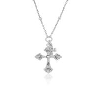 Collar de Plata Esterlina 925 Doble Cruz