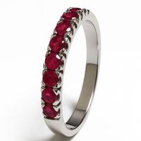 Anillo Oro Blanco 18kt Rubí Natural